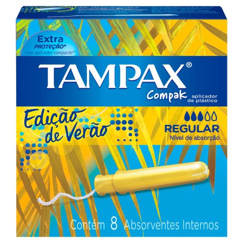 Absorvente Interno Tampax Compak Regular Com 8 Unidades