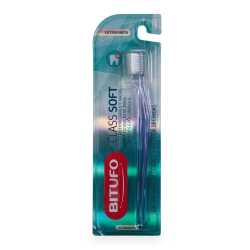 Escova Dental Bitufo Class Soft Extra Macia Com 1 Protetor De Cerdas