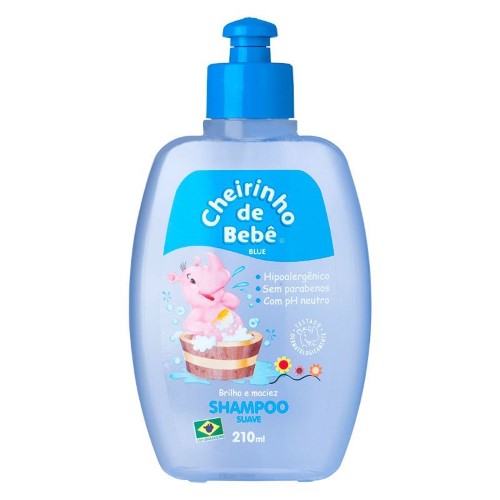 Shampoo Infantil Cheirinho De Bebê Azul Com 210 Ml