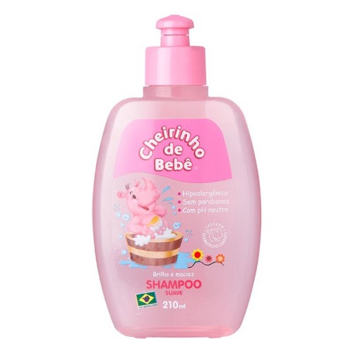 Shampoo Infantil Cheirinho De Bebê Rosa Com 210 Ml.