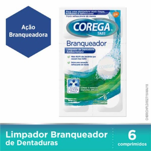 Corega Tabs Limpador De Dentadura 6 Comprimidos