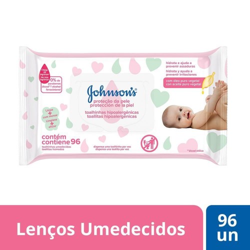 Lenços Umedecidos Johnsons Baby Extra Cuidado 96 Unidades