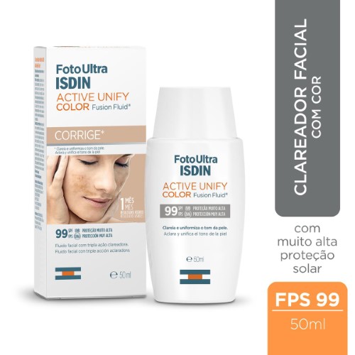Clareador Facial Isdin Active Unify Color Fluído Fps99 50ml