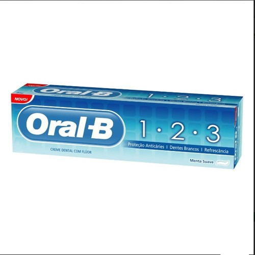 Creme Dental Oral-B 1.2.3 Anti Caries Menta Suave 70g