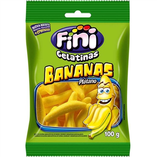 Bala De Gelatina Fini Bananas 100g