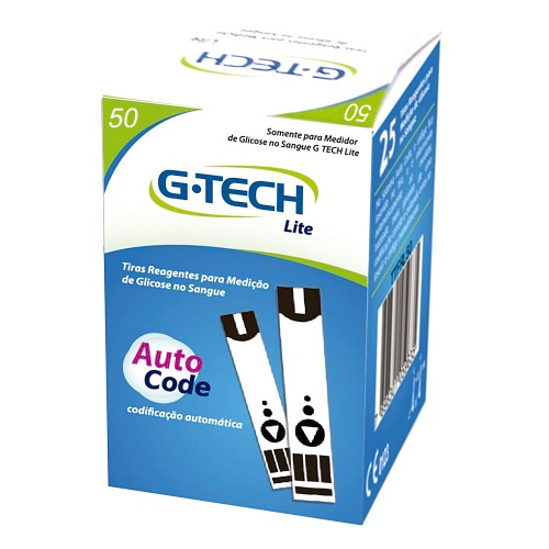 Tiras Reagentes G-Tech Lite Free 1 Com 50 Unidades