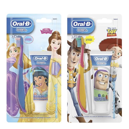 Escova Dental Infantil Oral-B Stages Personagens 1 Unidade + Creme Dental Infantil Oral-B Stages Personagens 75ml