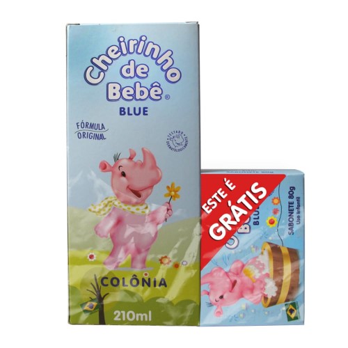 Colônia Kanitz Cheirinho De Bebê Blue 210ml + Sabonete Em Barra Cheirinho De Bebê Blue 80g