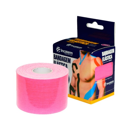 Bandagem Adesiva Elástica Incoterm Protape Rosa