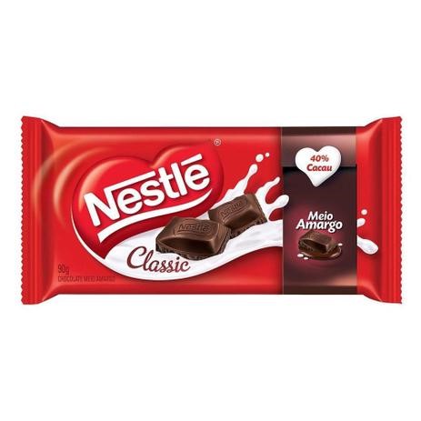 Chocolate Nestlé Classic Meio Amargo 90g **