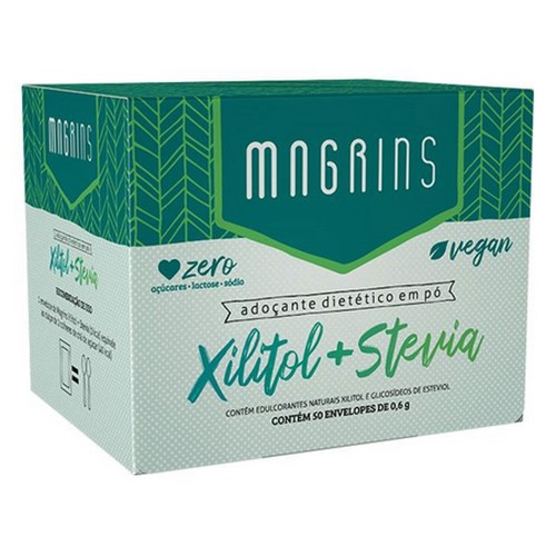 Adoçante Magrins Xilitol + Stevia 50 Envelopes