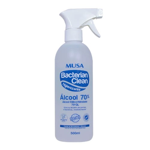 Álcool Bacterian Clean 70% 500ml Spray