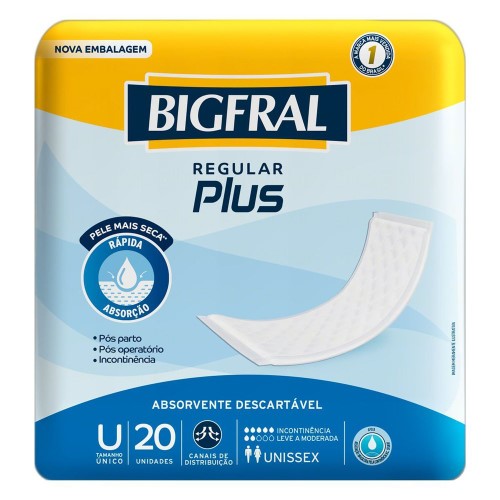 Absorvente Bigfral Regular Plus 20 Unidades