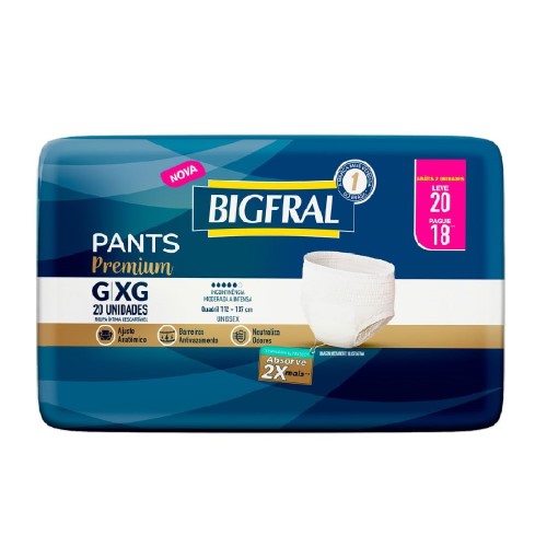 Roupa Íntima Bigfral Pants Premium Gd/Xg Leve 20 Pague 18