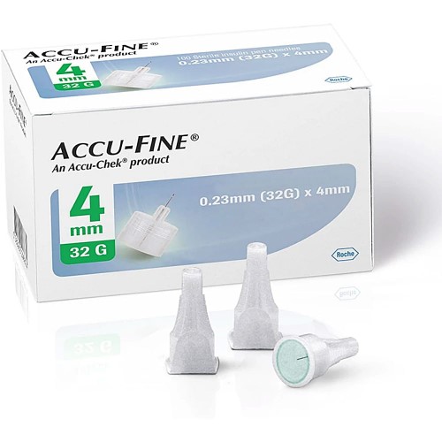 Accu Fine Agulha Para Caneta De Insulina 4mm/32g - 100 Unidades