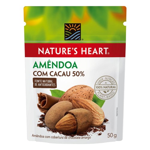 Snack Natures Heart Amêndoa Com Cacau 50g