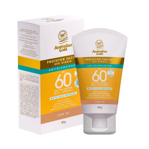 Protetor Solar Facial Australian Gold Com Cor Fps 60 40g