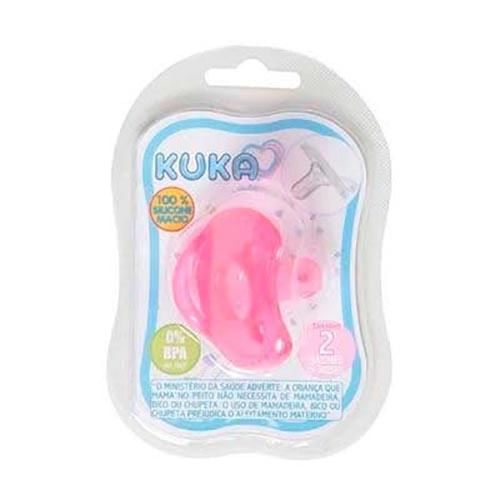 Chupeta Kuka Silicone Soft Comfort Bico Redondo N°2 Rosa (Maiores De 6 Meses)