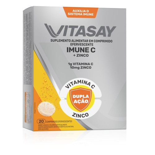 Suplemento Alimentar Vitasay Imune C + Zinco 20 Comprimidos Efervescentes