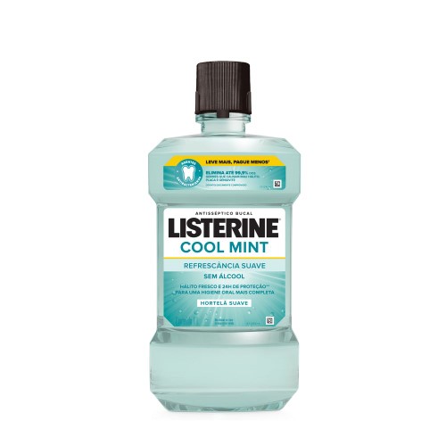 Antisséptico Bucal Listerine Cool Mint Refrescância Suave Sem Álcool 1l
