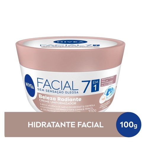 Creme Uniformizador Hidratante Nivea Facial 7 Em 1 Beleza Radiante 100g