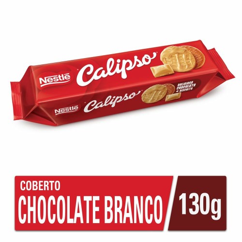Biscoito Nestlé Calipso Cobertura De Chocolate Branco 130g