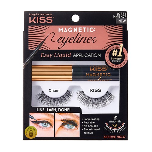 Kiss Ny Magnetic Eyeliner Kit – Delineador Magnético + Cílios Postiços Charm
