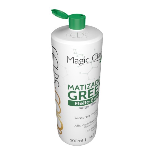 Felps Color Magic Clay 4k Green - Máscara Tonalizante Matizadora Efeito Bege