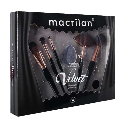 Macrilan Ed010a Velvet Kit – 5 Pincéis De Maquiagem