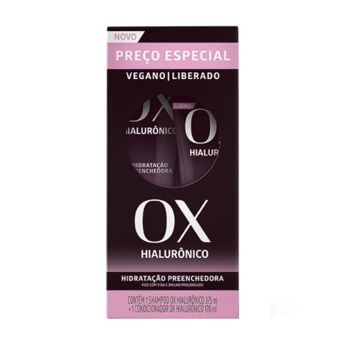 Ox Cosméticos Hialurônico Hidratação Preenchedora Kit Shampoo + Condicionador