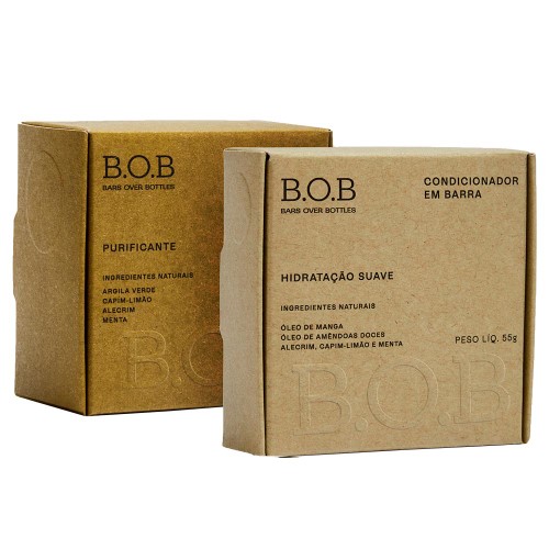 B.O.B Kit – Shampoo Purificante + Condicionador Hidratação Suave