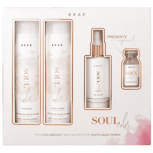 Braé Caixa Presente Soul Color – Kit Shampoo + Condicionador + Oil + Ampola