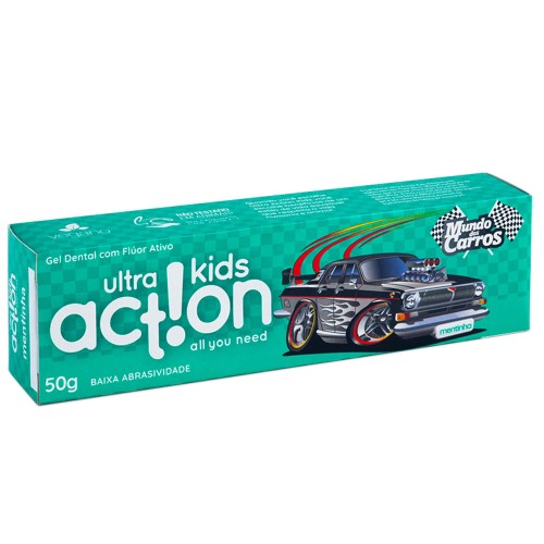 Gel Dental Ultra Action Kids Mundo Dos Carros Mentinha