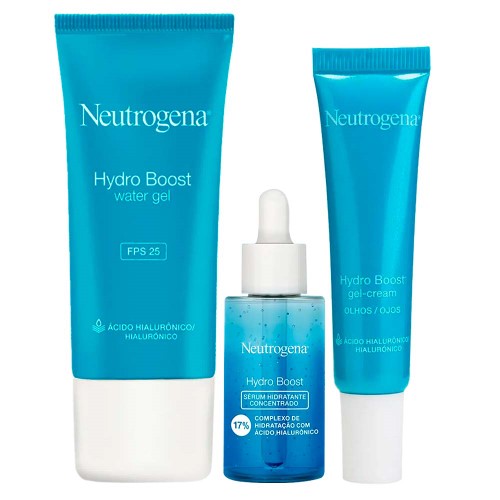 Neutrogena Hydro Boost Kit – Gel Creme Para Olhos + Hidratante Facial Fsp25 + Sérum