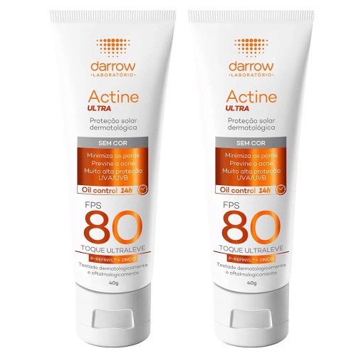 Darrow Actine Ultra Kit Com 2 Unidades – Protetor Solar Facial Fps80 – 40g