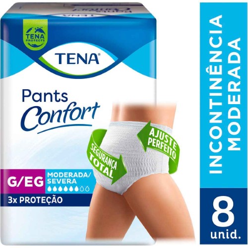 Fralda Calça Geriátrica Unissex Tena Pants Confort G/Eg 8 Unidades