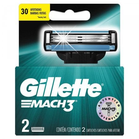 Carga Para Aparelho De Barbear Gillette Mach3 Com 2 Unidades