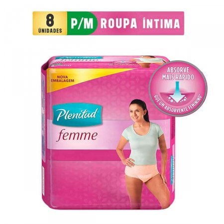 Fralda Calça Geriátrica Feminina Plenitud Femme P/M 8 Unidades