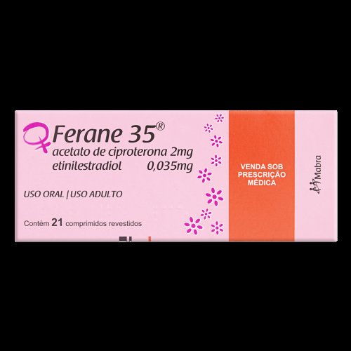 Ferane 35 Acetato De Ciproterona 2mg + Etinilestradiol 0,035mg 21 Drágeas