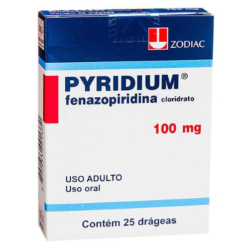 Pyridium Fenazopiridina 100mg 25 Drágeas