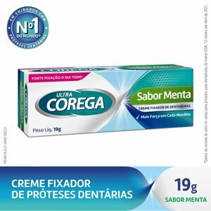 Creme Fixador De Dentadura Ultra Corega Sabor Menta Com 19g