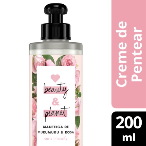 Creme Para Pentear Beauty And Planet Manteiga De Murumuru & Rosa Cabelos Cacheados Com 200ml