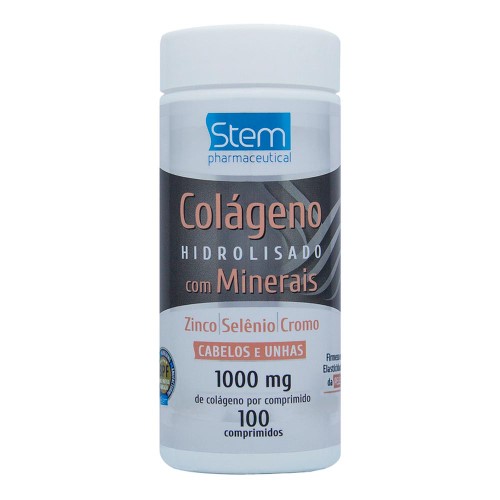 Colágeno Hidrolisado Com Minerais Stem Com 100 Comprimidos