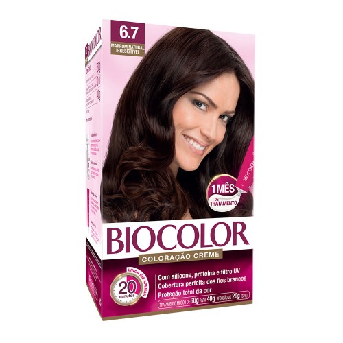 Biocolor Kit Econômico Coloração Creme 6.7 Chocolate Para Brilhar Com 1 Unidade