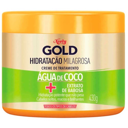 Creme De Tratamento Niely Gold Hidratação Milagrosa Água De Coco Com 430g