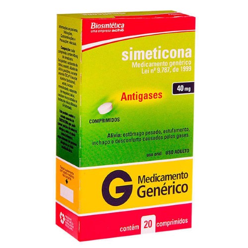 Simeticona 40mg 20 Comprimidos Biosintética Genérico