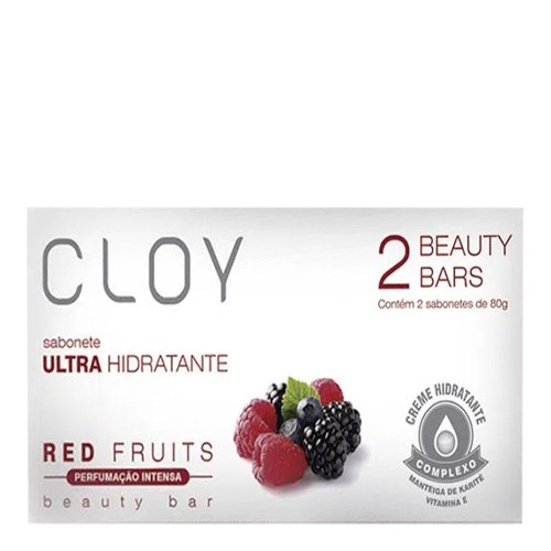Sabonete Em Barra Cloy Beauty Bar Red Fruits Com 2 Barras De 80g Cada