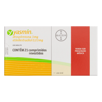 Yasmin Drospirenona 3mg + Etinilestradiol 0,03mg 21 Comprimidos