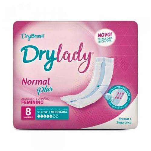 Absorvente Urinário Feminino Drylady Normal Plus Com 8 Unidades