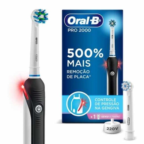 Escova De Dente Elétrica Oral-B Pro 2000 Sensi Ultrafino 220v Recarregável Com 1 Unidade + Refil